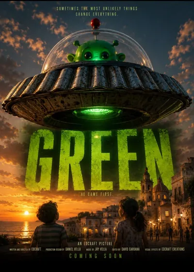 Green film poster — alien invasion sci-fi streaming on IPTV UK in 4K
